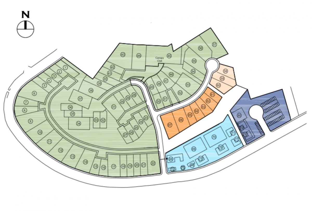 Map of the lots in residencias de Tamarindo