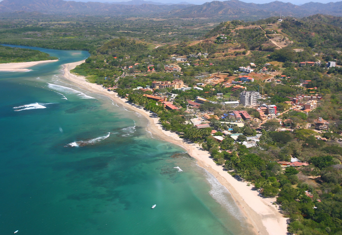 aerial view of Tamarindo beach